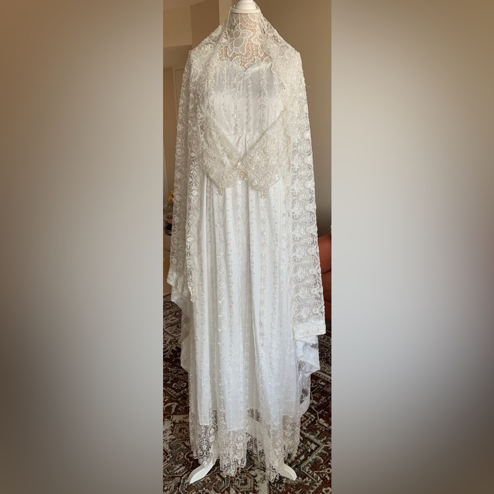 Pakistani Nikkah white gown bridal
